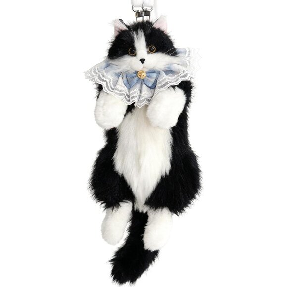 Charming Tuxedo Cat Plush Backpack with Adjustable Straps - Gift for Cat Lovers